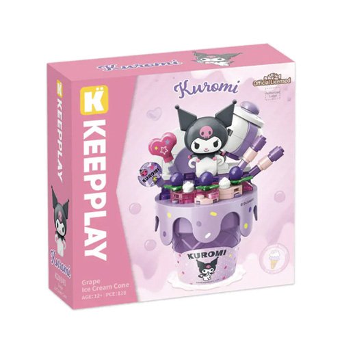 Kuromi Cono de Helado Bloque Armable